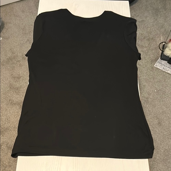 Black Multicolored Sleeveless Crew Neck T-Shirt - Picture 3 of 4